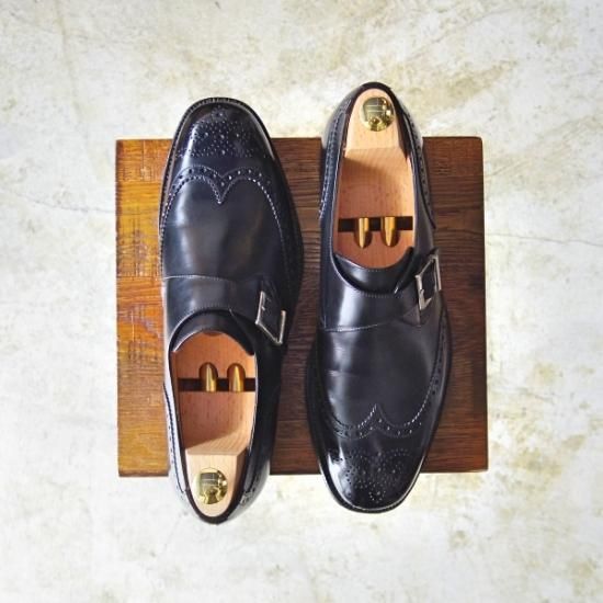 極美品★チャーチ 80G/UK8【★100ラスト/カーディガン/Cardigan/4都市ロゴ/モンクストラップ/フルブローグ/ウイングチップ】Church's★b090