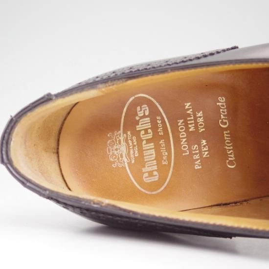 極美品★チャーチ 80G/UK8【★100ラスト/カーディガン/Cardigan/4都市ロゴ/モンクストラップ/フルブローグ/ウイングチップ】Church's★b090