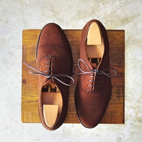 未使用★バーカー UK5.5【★セミブローグ】スエード/6055DW01/F2/175D/BARKER★b097