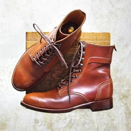 極美品★ショセ 25cm/40【希少色★マホガニー系/コードバン/ホーウィン社】c-7060/ブーツ/chausser★b102