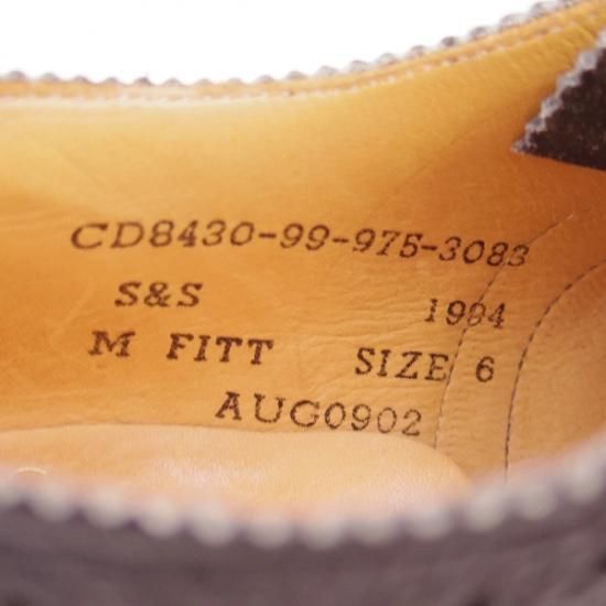 極上★(英)サンダース UK6【★シボ革/フルブローグ】1994/SANDERS★b114