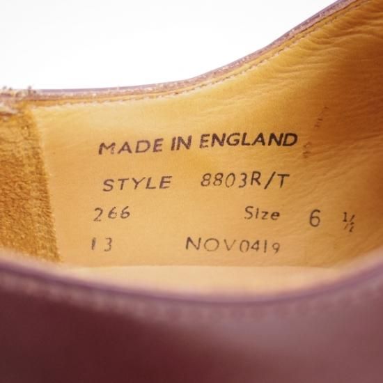 美品☆(英)サンダース UK6.5【☆ストレートチップ】8803R/ポリッシュド