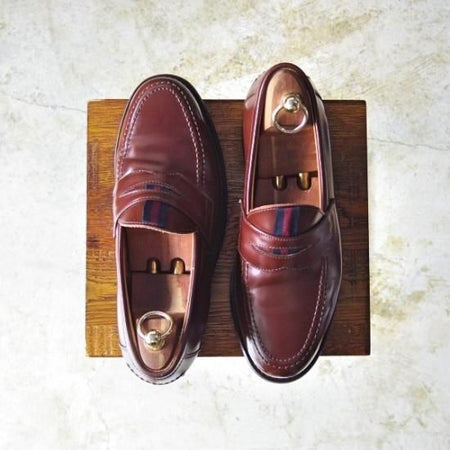 美品★(英)サンダース UK8【★DELUXE別注品】ペニーローファー/Penny Loafer/9838T/コインローファー/SANDERS★b148