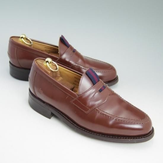 美品★(英)サンダース UK8【★DELUXE別注品】ペニーローファー/Penny Loafer/9838T/コインローファー/SANDERS★b148