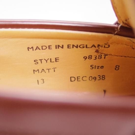 美品★(英)サンダース UK8【★DELUXE別注品】ペニーローファー/Penny Loafer/9838T/コインローファー/SANDERS★b148