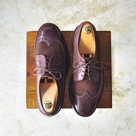 美品★トリッカーズ SIZE 7.5【★希少!!カーフ×スエード コンビ仕様】M5164/カントリーシューズ/短靴/ロングウイング/Tricker's★b149