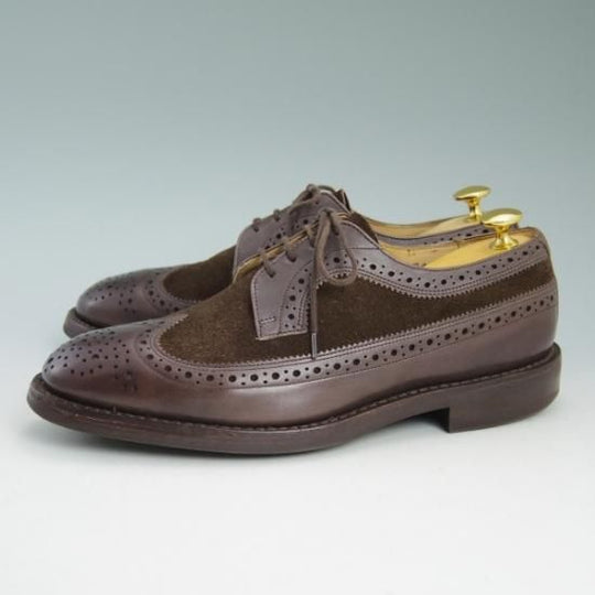 美品★トリッカーズ SIZE 7.5【★希少!!カーフ×スエード コンビ仕様】M5164/カントリーシューズ/短靴/ロングウイング/Tricker's★b149