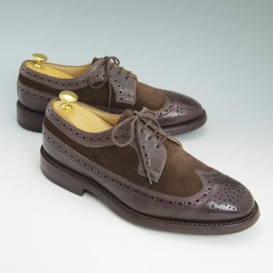 美品★トリッカーズ SIZE 7.5【★希少!!カーフ×スエード コンビ仕様】M5164/カントリーシューズ/短靴/ロングウイング/Tricker's★b149