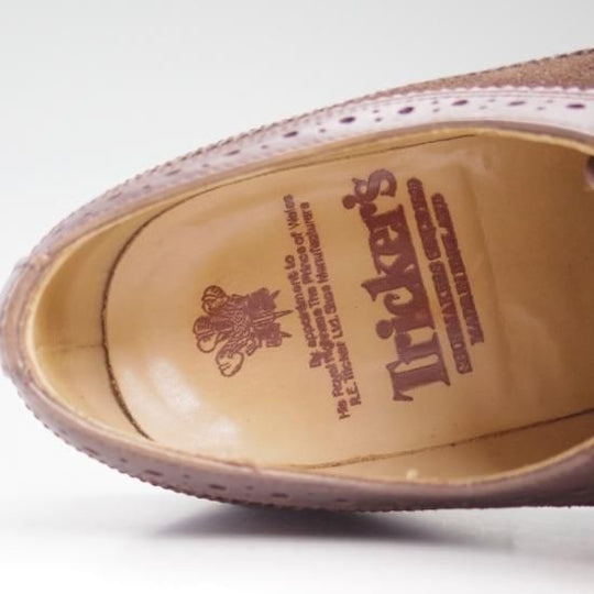 美品★トリッカーズ SIZE 7.5【★希少!!カーフ×スエード コンビ仕様】M5164/カントリーシューズ/短靴/ロングウイング/Tricker's★b149
