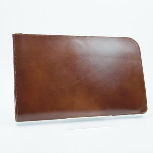 美品★クラッチバッグ【★英国/イギリス製】カーフ レザー/茶/メンズ ビジネス バッグ★N4812