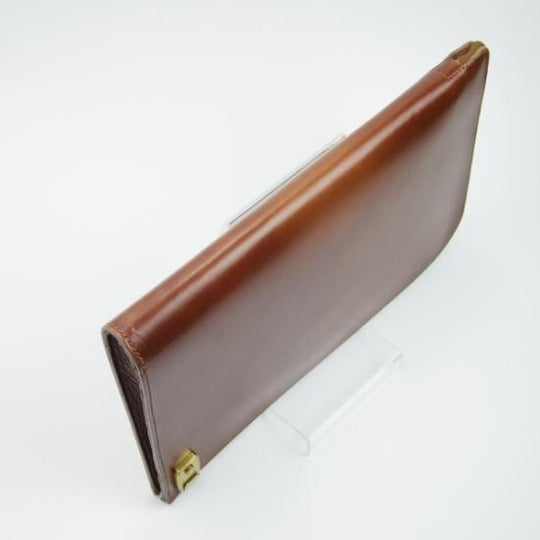 美品★クラッチバッグ【★英国/イギリス製】カーフ レザー/茶/メンズ ビジネス バッグ★N4812