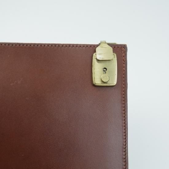 美品★クラッチバッグ【★英国/イギリス製】カーフ レザー/茶/メンズ ビジネス バッグ★N4812