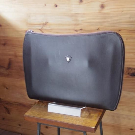 美品★(仏)シャンボールセリエ/CHAMBORD SELLIER【定価7.8万円★クラッチバッグ】レザー/濃茶/メンズ ビジネス バッグ★N4813
