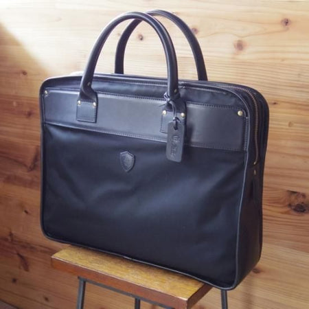 極美品★フェリージ【定価7.1万円★1845/ブリーフケース】レザー×ナイロン/黒/メンズ ビジネス バッグ/Felisi★N4816
