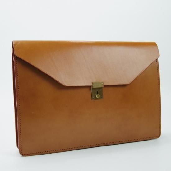 極上★ブルックスブラザーズ/BROOKS BROTHERS【★英国製】クラッチバッグ/茶/メンズ ビジネス バッグ★N4819