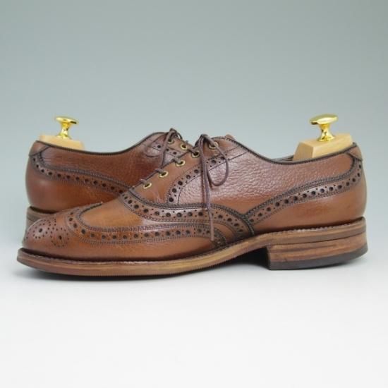 極上★(米)アレンエドモンズ 7E【貴重'70〜'80s★旧ロゴ/Ostendo Cushioned Heel】フルブローグ/McAllen/茶/ALLEN EDMONDS★b157