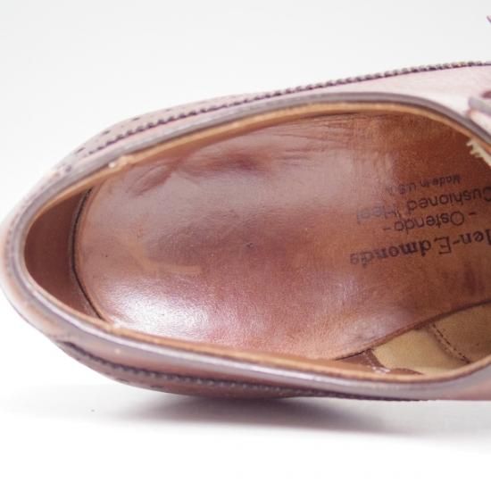 極上★(米)アレンエドモンズ 7E【貴重'70〜'80s★旧ロゴ/Ostendo Cushioned Heel】フルブローグ/McAllen/茶/ALLEN EDMONDS★b157