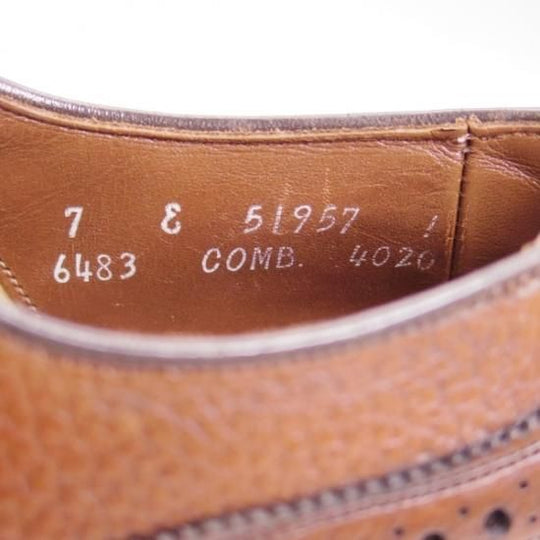 極上★(米)アレンエドモンズ 7E【貴重'70〜'80s★旧ロゴ/Ostendo Cushioned Heel】フルブローグ/McAllen/茶/ALLEN EDMONDS★b157