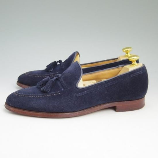 ★クロケット&ジョーンズ 8E【★ポールスミス別注/Paul Smith】タッセルローファー/スエード/紺/Crockett&Jones★b160