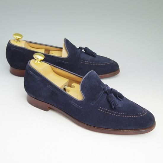★クロケット&ジョーンズ 8E【★ポールスミス別注/Paul Smith】タッセルローファー/スエード/紺/Crockett&Jones★b160