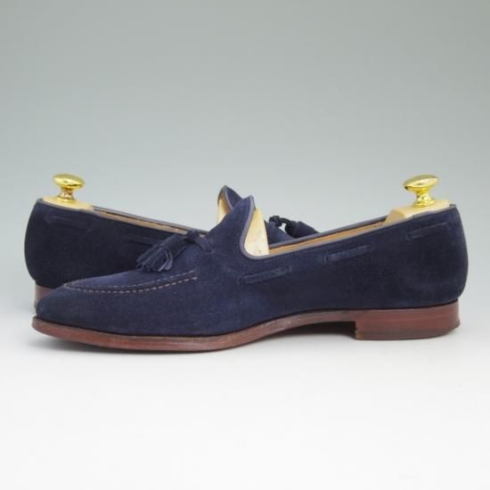 ★クロケット&ジョーンズ 8E【★ポールスミス別注/Paul Smith】タッセルローファー/スエード/紺/Crockett&Jones★b160