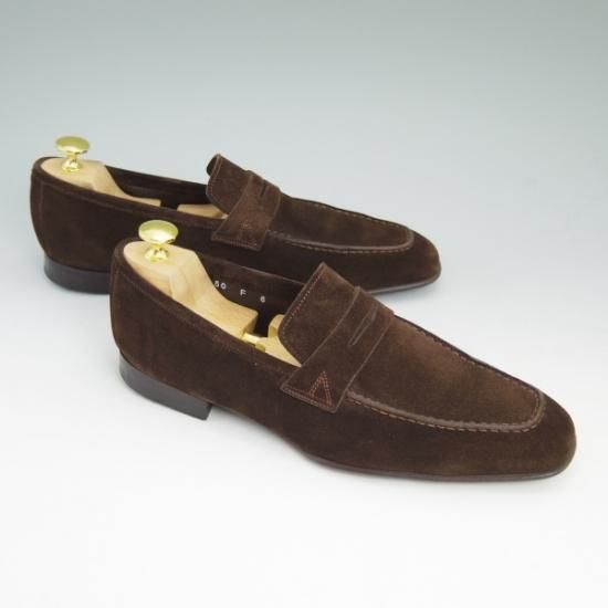 極上☆サントーニ SIZE 6【☆コインローファー】スエード/Santoni