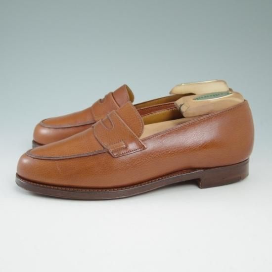 【希少】ジョンロブ CORTEZ コインローファー ハーフ 茶 70C 革靴 希少】ジョンロブ CORTEZ コインローファー ハーフ 茶 70C 革靴