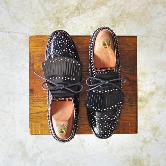 極美品★チャーチ(レディース) 24.5cm/SIZE 37.5【★希少!!BURWOOD/スタッズ/キルト付】バーウッド/フルブローグ/Church's★b172