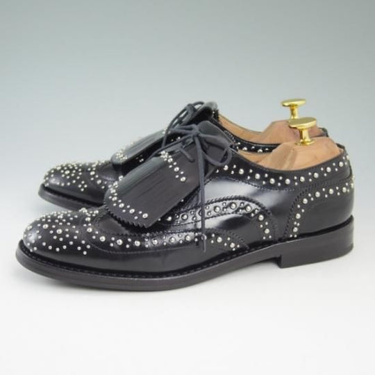 極美品★チャーチ(レディース) 24.5cm/SIZE 37.5【★希少!!BURWOOD/スタッズ/キルト付】バーウッド/フルブローグ/Church's★b172