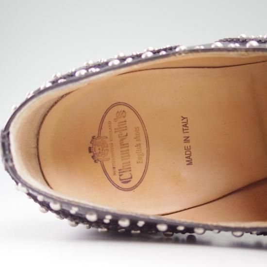 極美品★チャーチ(レディース) 24.5cm/SIZE 37.5【★希少!!BURWOOD/スタッズ/キルト付】バーウッド/フルブローグ/Church's★b172