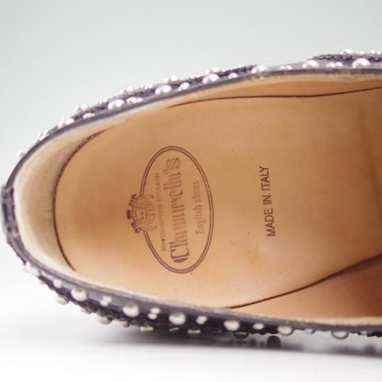 極美品★チャーチ(レディース) 24.5cm/SIZE 37.5【★希少!!BURWOOD/スタッズ/キルト付】バーウッド/フルブローグ/Church's★b172