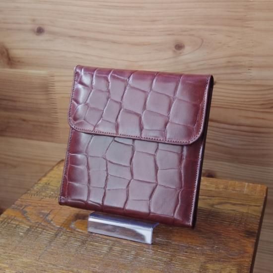 美品★(英)デインズ＆ハザウェイ【★CD＆DVDケース/ディスク】型押し レザー/茶/メンズ/DAINES&HATHAWAY★b179