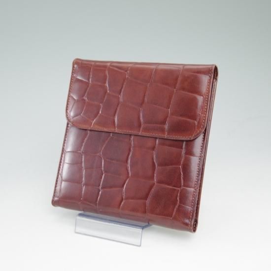 美品★(英)デインズ＆ハザウェイ【★CD＆DVDケース/ディスク】型押し レザー/茶/メンズ/DAINES&HATHAWAY★b179