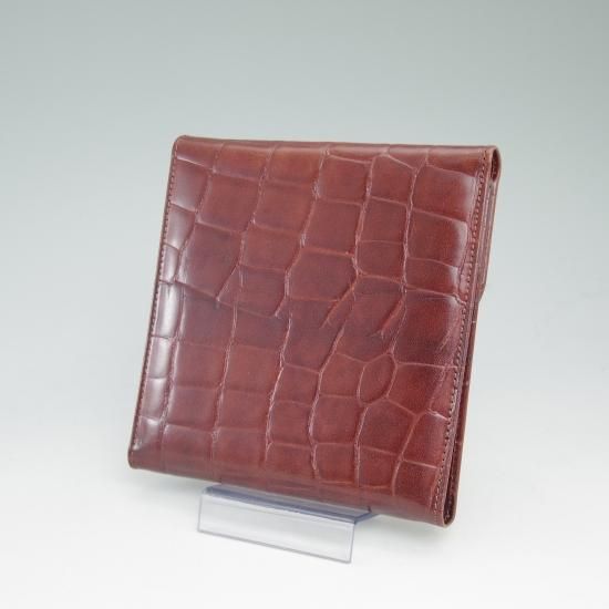 美品★(英)デインズ＆ハザウェイ【★CD＆DVDケース/ディスク】型押し レザー/茶/メンズ/DAINES&HATHAWAY★b179