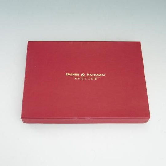 美品★(英)デインズ＆ハザウェイ【★CD＆DVDケース/ディスク】型押し レザー/茶/メンズ/DAINES&HATHAWAY★b179