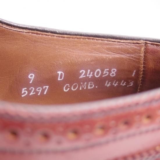 極上★(米)アレンエドモンズ 9D【定価15万円以上★コードバン/Sanford】セミブローグ/赤茶/メンズ/ALLEN EDMONDS★b190