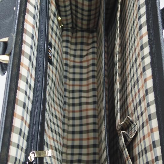 美品★(英)ダックス/DAKS【★ダレスバッグ/黒】メンズ ビジネス バッグ/レザー ブリーフケース★N4825