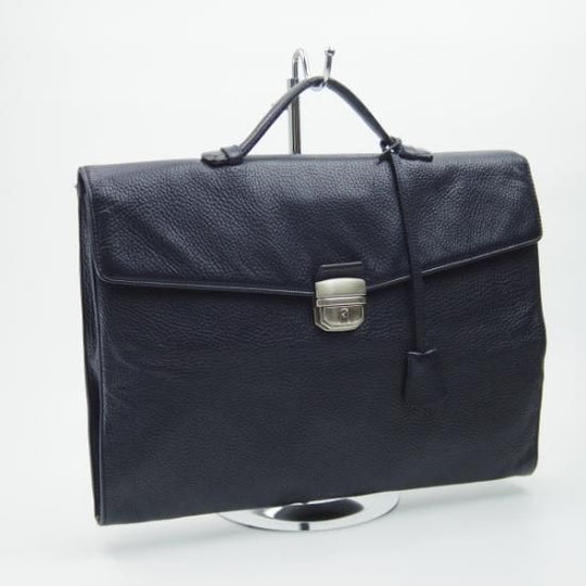 美品★(伊)Fontanelli/フォンタネッリ【★ブリーフケース/紺色】ネイビー/レザー/クラッチバッグ/メンズ ビジネス バッグ/★N4827