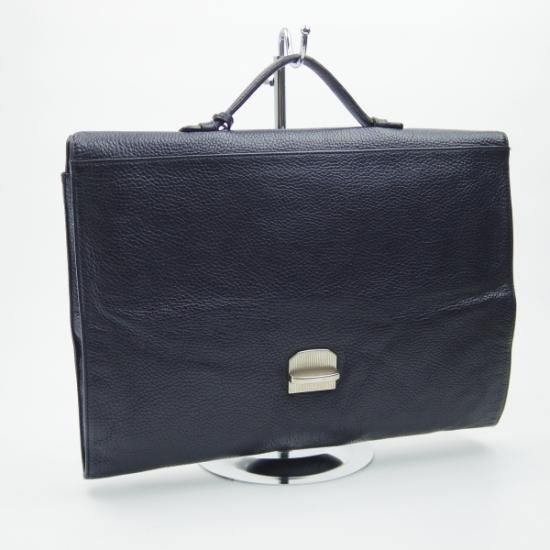 美品★(伊)Fontanelli/フォンタネッリ【★ブリーフケース/紺色】ネイビー/レザー/クラッチバッグ/メンズ ビジネス バッグ/★N4827