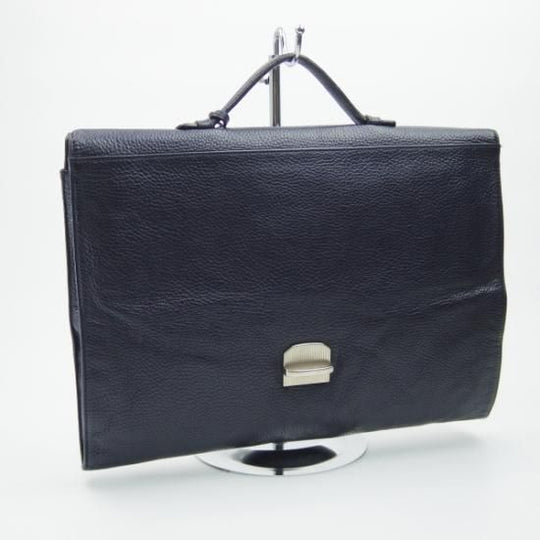美品★(伊)Fontanelli/フォンタネッリ【★ブリーフケース/紺色】ネイビー/レザー/クラッチバッグ/メンズ ビジネス バッグ/★N4827