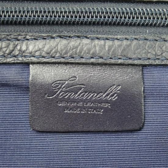 美品★(伊)Fontanelli/フォンタネッリ【★ブリーフケース/紺色】ネイビー/レザー/クラッチバッグ/メンズ ビジネス バッグ/★N4827