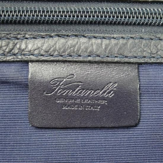 美品★(伊)Fontanelli/フォンタネッリ【★ブリーフケース/紺色】ネイビー/レザー/クラッチバッグ/メンズ ビジネス バッグ/★N4827
