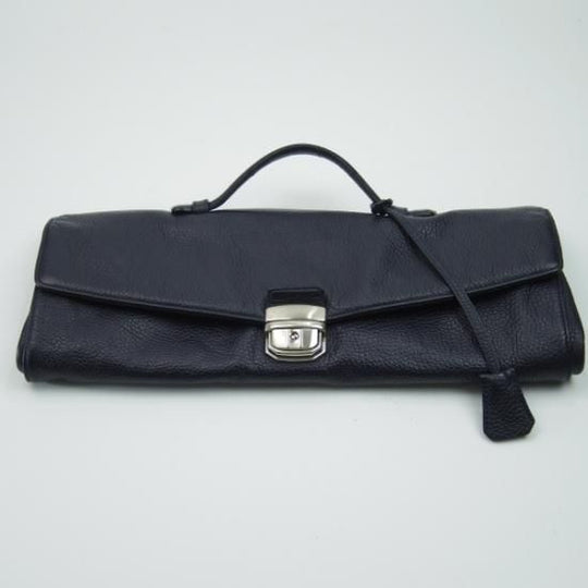 美品★(伊)Fontanelli/フォンタネッリ【★ブリーフケース/紺色】ネイビー/レザー/クラッチバッグ/メンズ ビジネス バッグ/★N4827