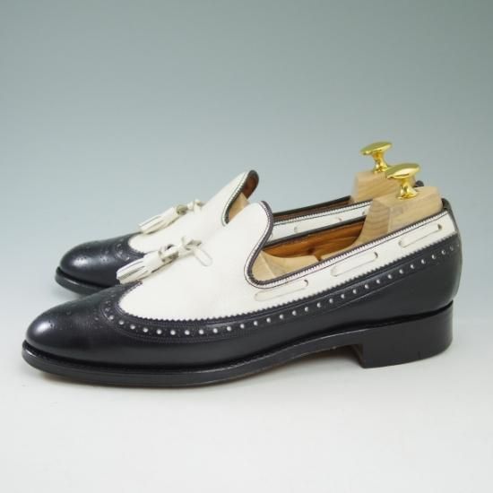 極美品★'80s(英)テクニック社製 UK7程度/US8D 【★(米)THE BRITISH ISLES COLLECTION別注品】 コンビ色/タッセルローファー/technic★b218