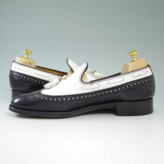 極美品★'80s(英)テクニック社製 UK7程度/US8D 【★(米)THE BRITISH ISLES COLLECTION別注品】 コンビ色/タッセルローファー/technic★b218