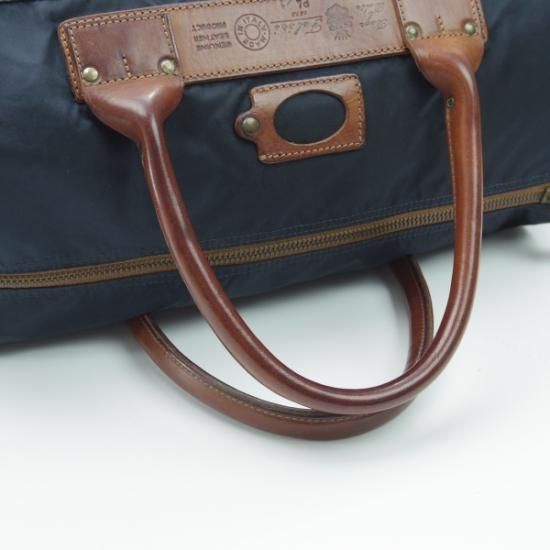★フェリージ【定価7万円程度★P4-1/ボストンバッグ】レザー×ナイロン/ネイビー×ブラウン/メンズ ビジネス バッグ/Felisi★N4839