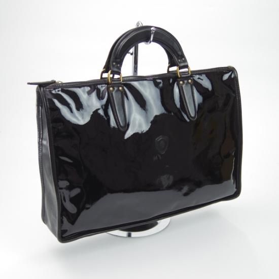 美品★フェリージ【定価8万円程度★9841/ブリーフケース】パテント/黒/エナメル/メンズ ビジネス バッグ/Felisi★N4840
