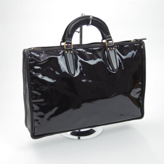 美品★フェリージ【定価8万円程度★9841/ブリーフケース】パテント/黒/エナメル/メンズ ビジネス バッグ/Felisi★N4840
