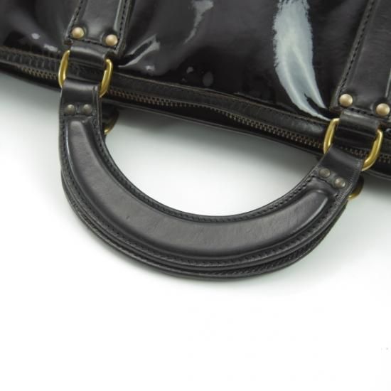 美品★フェリージ【定価8万円程度★9841/ブリーフケース】パテント/黒/エナメル/メンズ ビジネス バッグ/Felisi★N4840