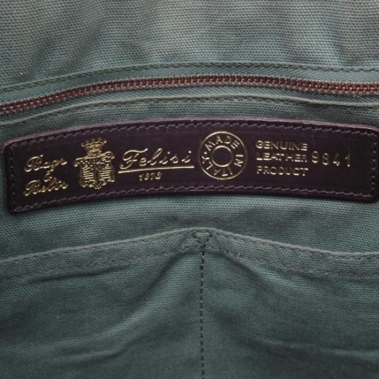 美品★フェリージ【定価8万円程度★9841/ブリーフケース】パテント/黒/エナメル/メンズ ビジネス バッグ/Felisi★N4840